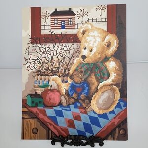 Teddy Bears Paint By Numbers Vintage Country Motif‎ MCM Decor 11 by 14